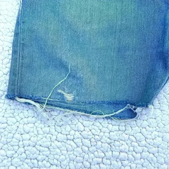 Polo R. Lauren Boyfriend Classic Fit Med Wash Faded Cutoff Jean Shorts Size 35 - Picture 5 of 14